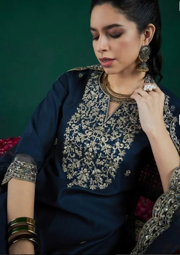 Blue_Chanderi_Straight_Embroidered_Kurta_Salwar_Dupatta_Set_For_Women