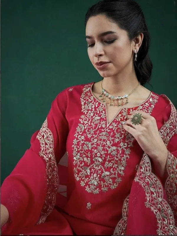 Pink_Chanderi_Straight_Embroidered_Kurta_Set_For_Women