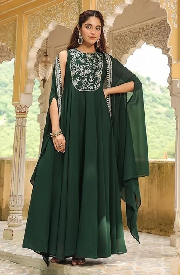 Dark_Green_Cotton_Straight_Embroidered_Kurta_Set_For_Women