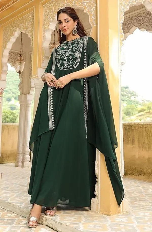 Dark_Green_Cotton_Straight_Embroidered_Kurta_Set_For_Women