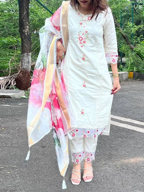 White_Chanderi_Straight_Embroidered_Kurta_Set_For_Women