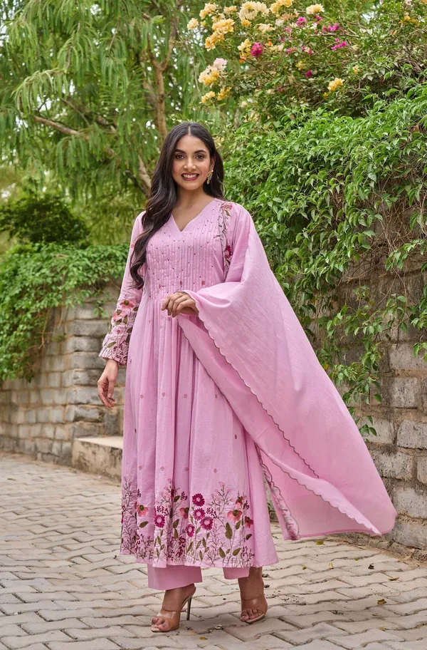 Pink_Chanderi_Silk_Anarkali_Embroidered_Kurta_Set_For_Women