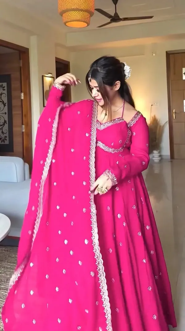 Pink_Cotton_Anarkali_Embroidered_Kurta_Set_For_Women