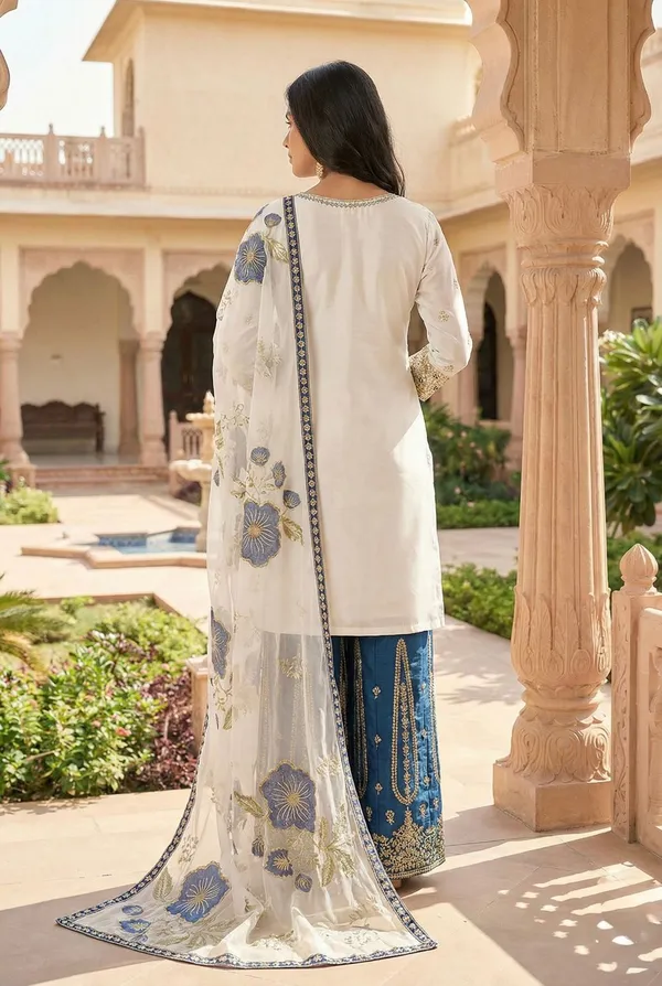 Blue_Cotton_Embroidered_Kurta_Set_For_Women
