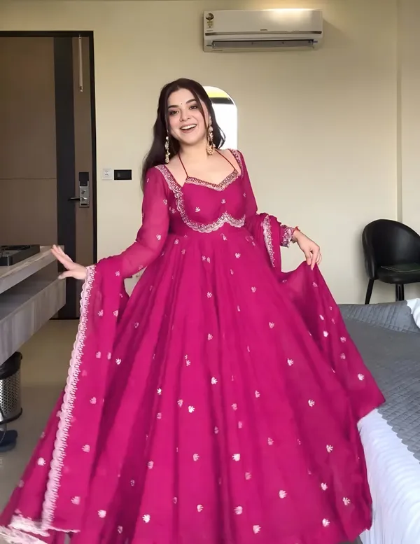 Pink_Georgette_Embroidered_Anarkali_Kurta_Dupatta_Set_For_Women