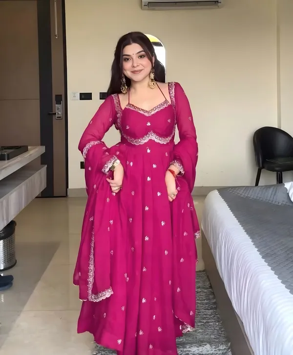 Pink_Georgette_Embroidered_Anarkali_Kurta_Dupatta_Set_For_Women