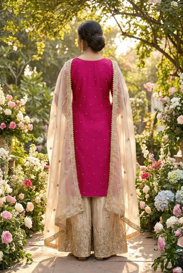 Pink_Heavy_Silk_Embroidered_Sequin_Kurta_Set_For_Women