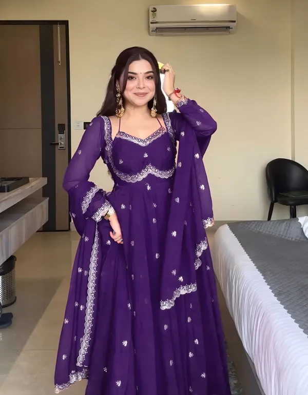 Purple_Georgette_Embroidered_Anarkali_Kurta_Dupatta_Set_For_Women