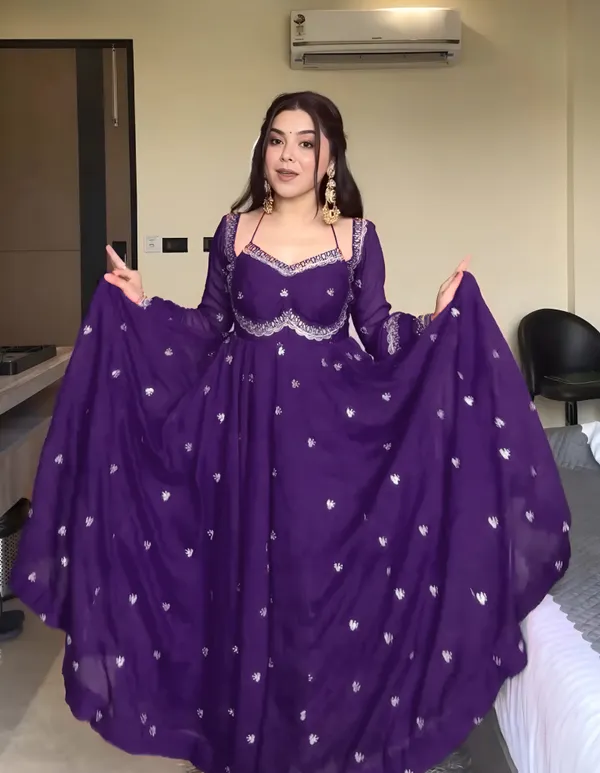 Purple_Georgette_Embroidered_Anarkali_Kurta_Dupatta_Set_For_Women