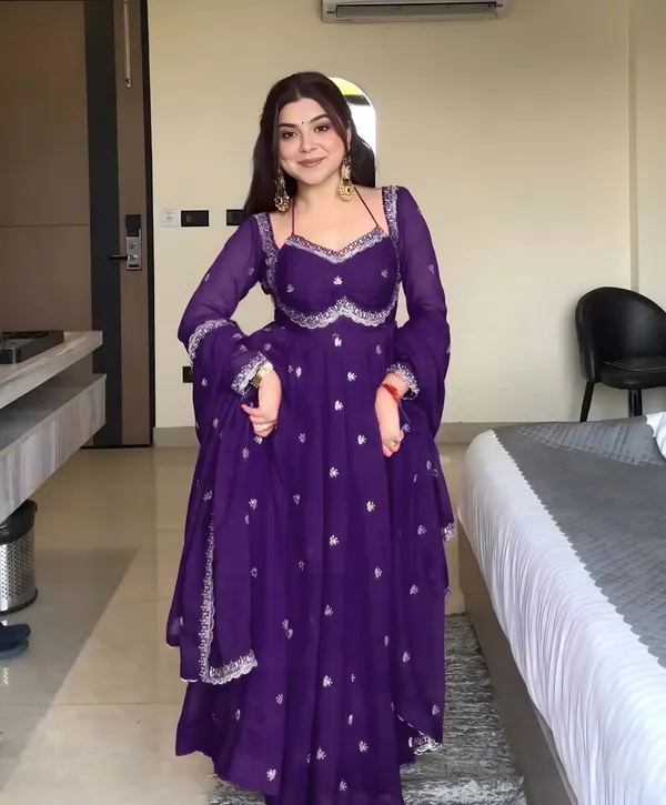 Purple_Georgette_Embroidered_Anarkali_Kurta_Dupatta_Set_For_Women