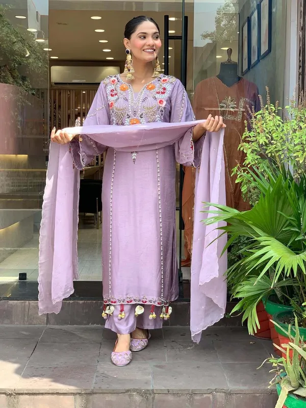 Purple_Cotton_Embroidered_Kurta_Trouser_Dupatta_Set_For_Women