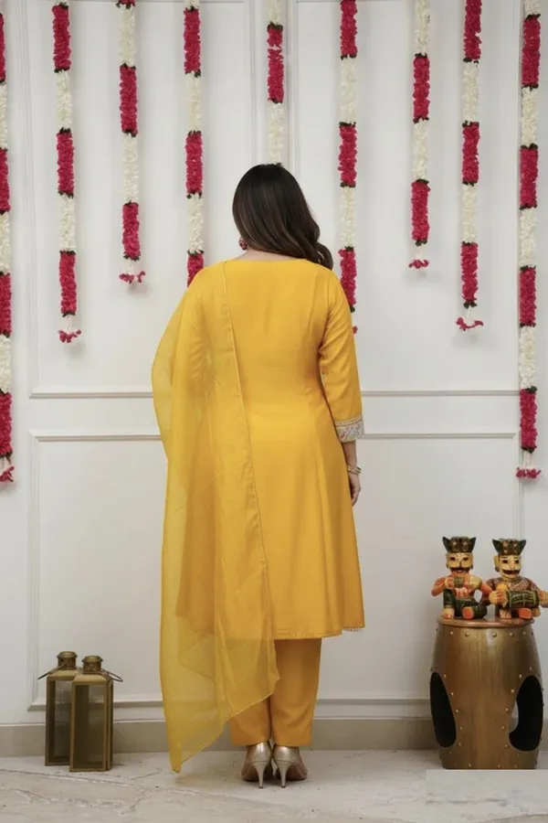 Yellow_Cotton_Embroidered_Kurta_Trouser_Dupatta_Set_For_Women