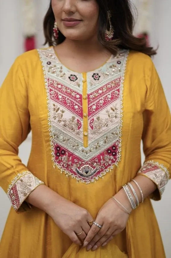 Yellow_Cotton_Embroidered_Kurta_Trouser_Dupatta_Set_For_Women