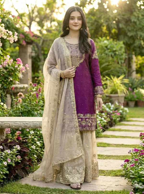 Purple_Gmy_Silk_Embroidered_Kurta_Trouser_Dupatta_Set_For_Women