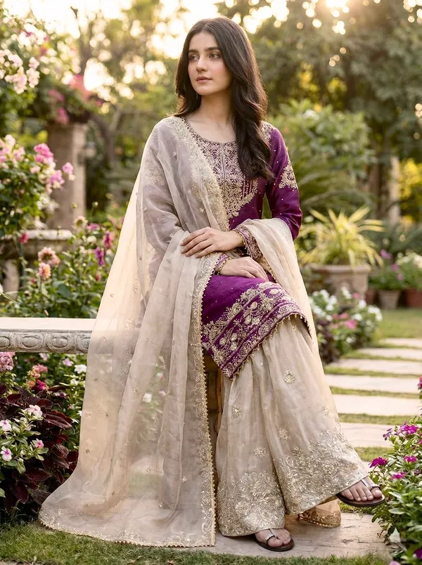 Purple_Gmy_Silk_Embroidered_Kurta_Trouser_Dupatta_Set_For_Women