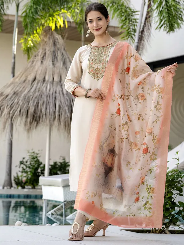 Beige_Rayon_Straight_Embroidered_Kurta_With_Pant_&_Dupatta_For_Women