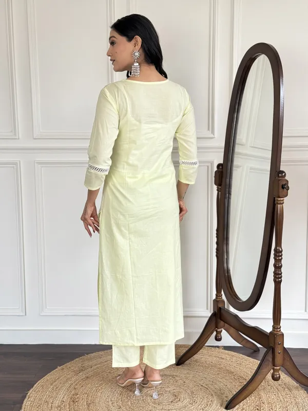 Light_Yellow_Cotton_Embroidered_Kurta_Set_For_Women