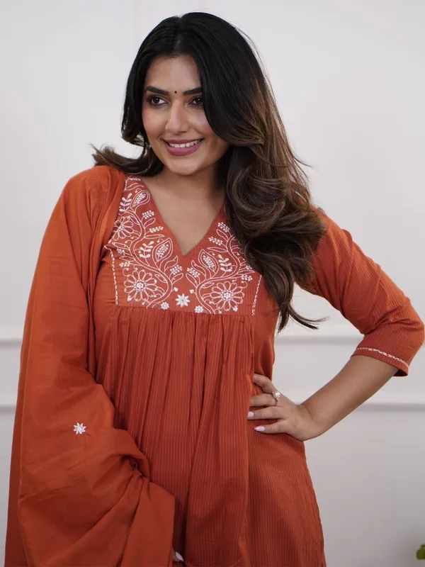 Orange_Cotton_Straight_Embroidered_Kurta_Set_For_Women
