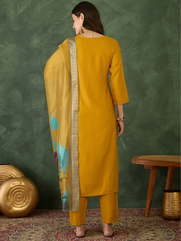 Yellow_Rayon_Embroidered_Kurta_Pant_Dupatta_Set_For_Women
