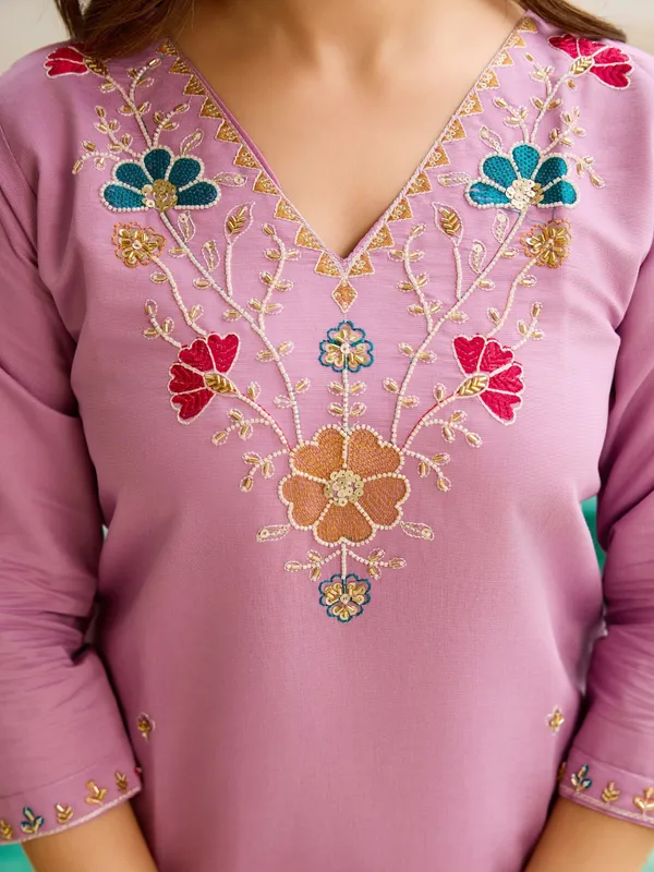 Purple_Cotton_Straight_Embroidered_Kurta_With_Pant_&_Dupatta_For_Women