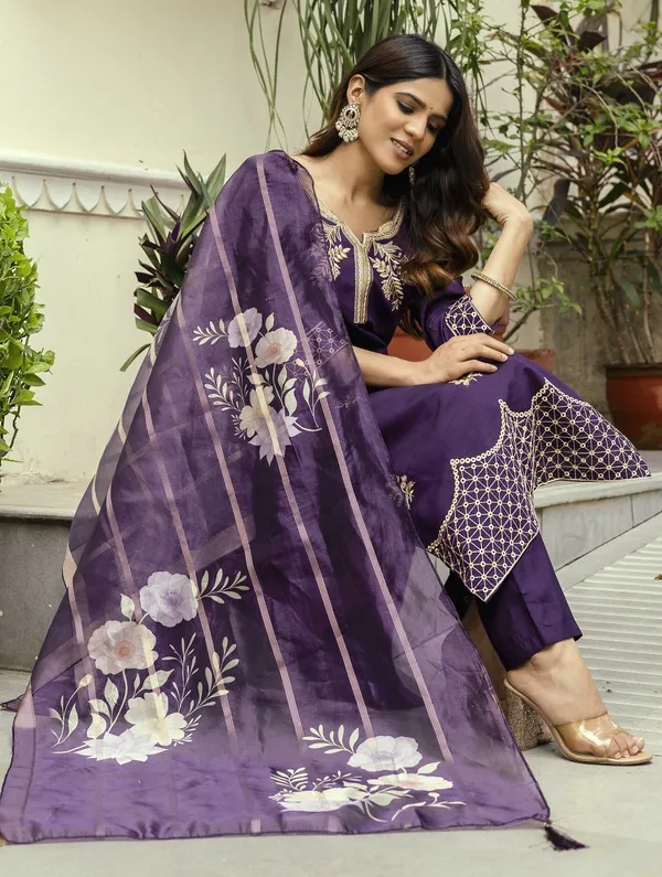 Purple_Cotton_Embroidered_Kurta_With_Pant_&_Dupatta_For_Women