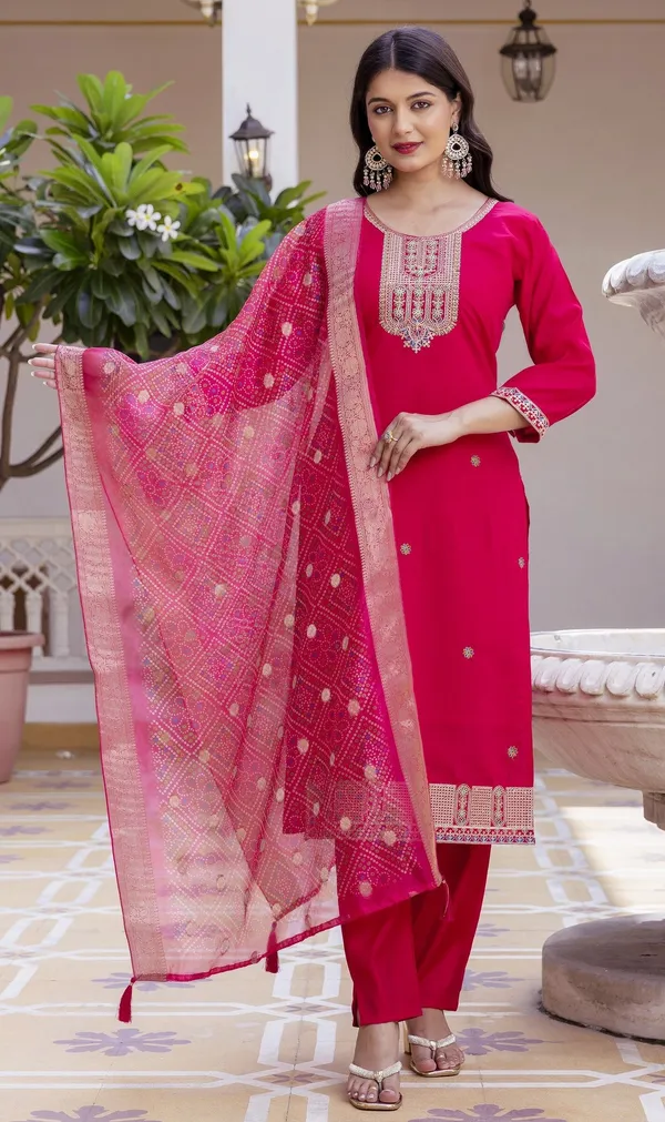 Pink_Viscose_Silk_Embroidered_Straight_Kurta_Set_For_Women