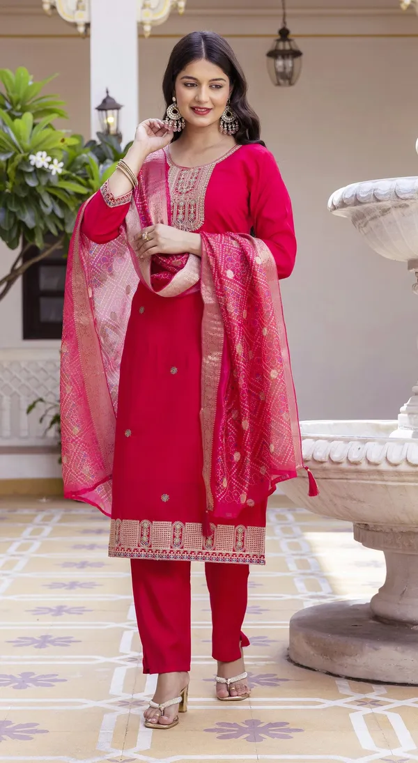 Pink_Viscose_Silk_Embroidered_Straight_Kurta_Set_For_Women