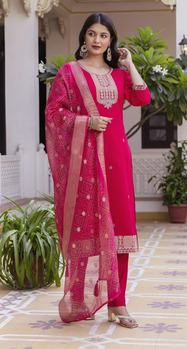 Pink_Viscose_Silk_Embroidered_Straight_Kurta_Set_For_Women