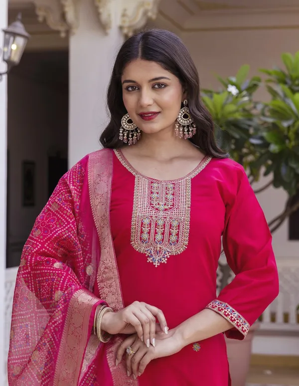 Pink_Viscose_Silk_Embroidered_Straight_Kurta_Set_For_Women