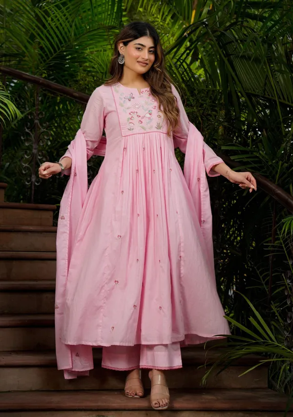 Pink_Cotton_Anarkali_Printed_Kurta_Set_For_Women