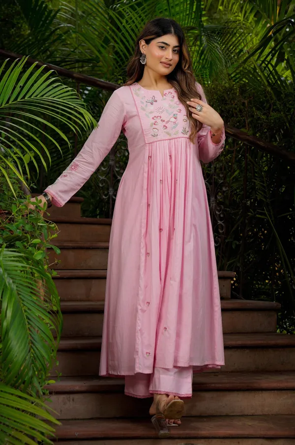 Pink_Cotton_Anarkali_Printed_Kurta_Set_For_Women