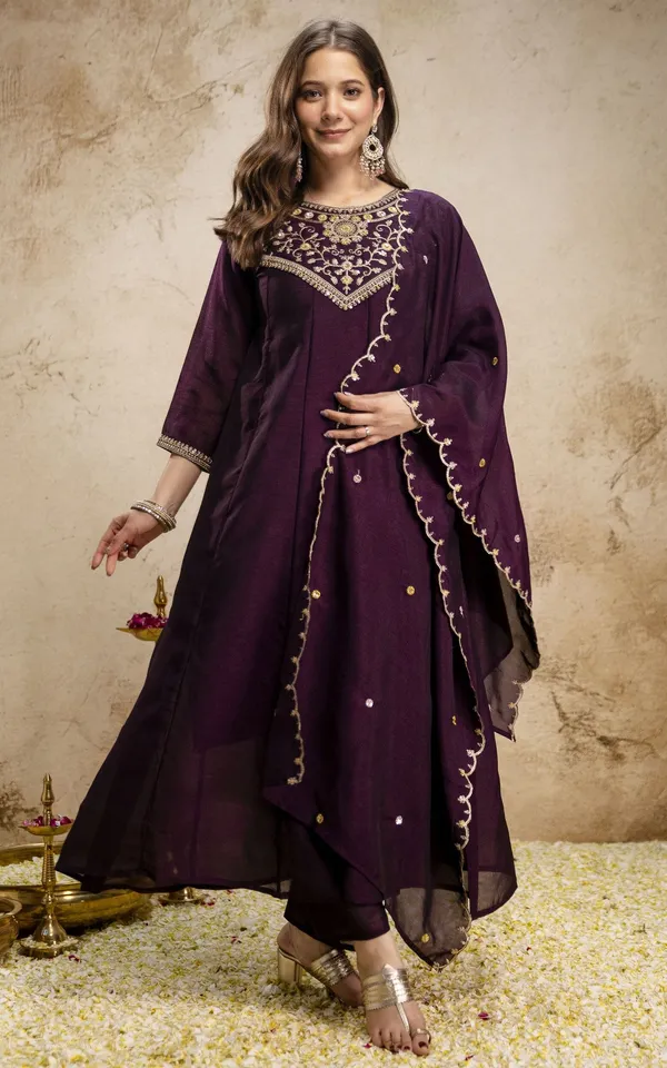 Purple_Vichitra_Silk_Straight_Embroidered_Kurta_Set_For_Women