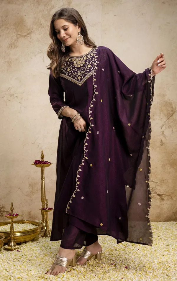 Purple_Vichitra_Silk_Straight_Embroidered_Kurta_Set_For_Women