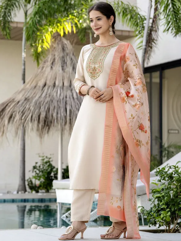 Beige_Rayon_Straight_Embroidered_Kurta_Set_For_Women