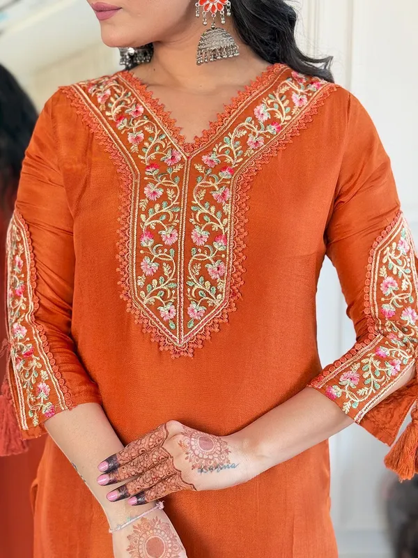 Orange_Cotton_Printed_Straight_Kurta_Set_For_Women