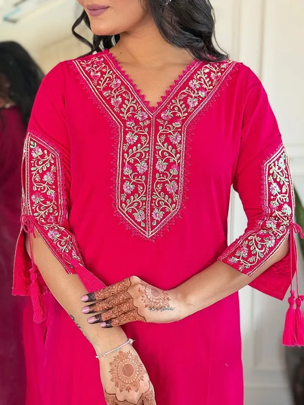 Pink_Cotton_Embroidered_Kurta_Pant_Dupatta_Set_For_Women