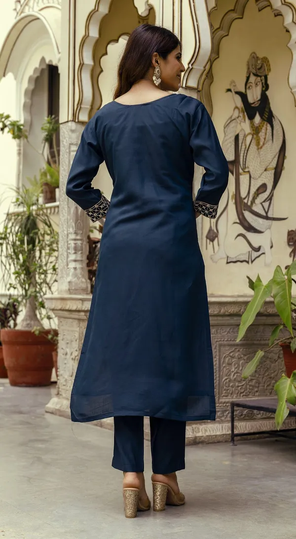 Blue_Cotton_Embroidered_Kurta_Trouser_Dupatta_Set_For_Women