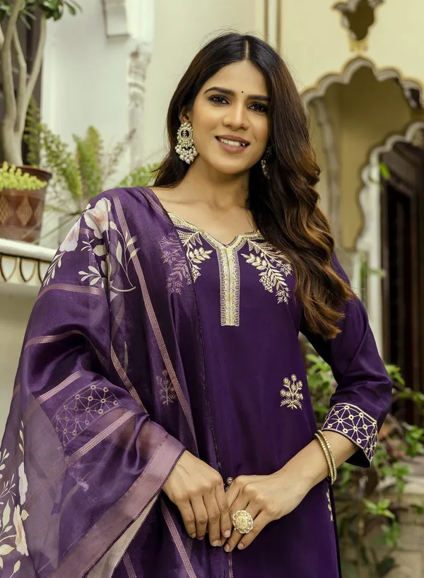 Purple_Cotton_Embroidered_Kurta_With_Pant_&_Dupatta_For_Women