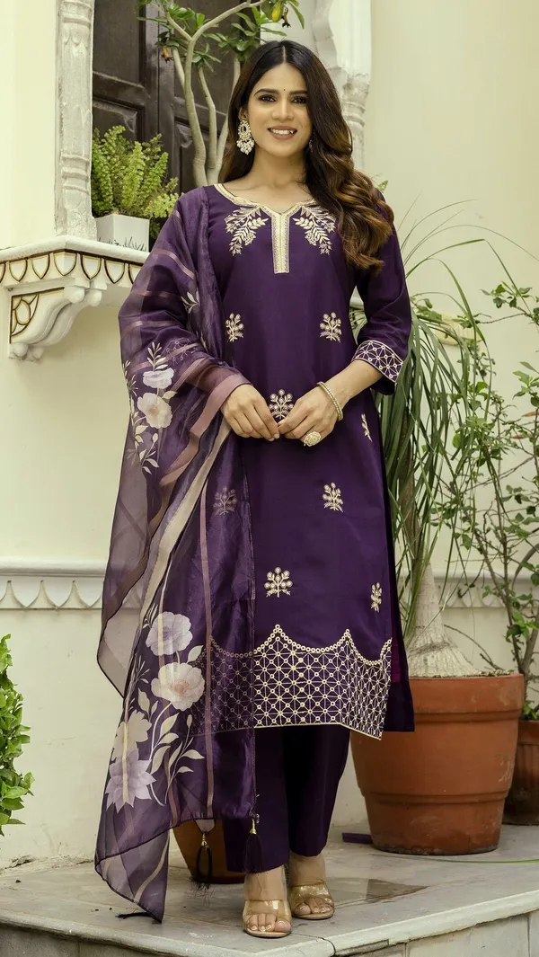 Purple_Cotton_Embroidered_Kurta_Trouser_Dupatta_Set_For_Women