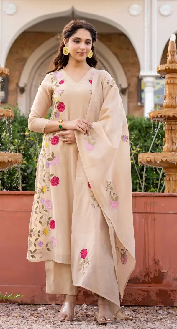 Cream_Cotton_Straight_Floral_Embroidered_Kurta_Set_For_Women