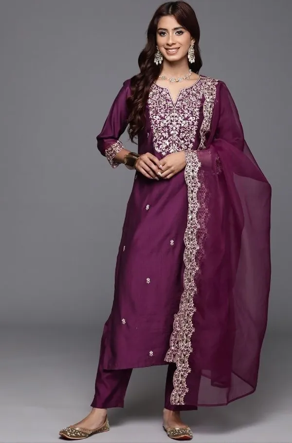 Purple_Chanderi_Straight_Zari_Embroidered_Kurta_Set_For_Women
