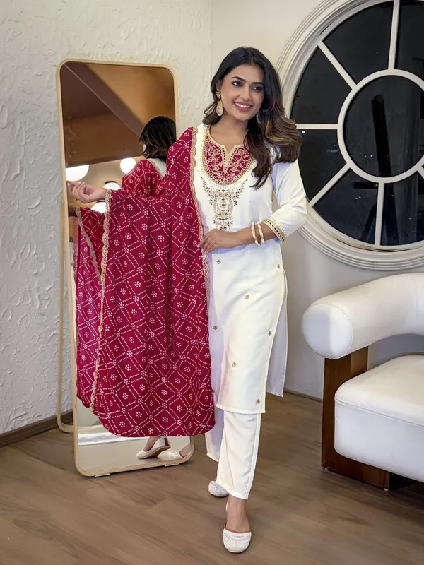 White_Viscose_Straight_Embroidered_Kurta_Tapered_Pant_Dupatta_Set_For_Women