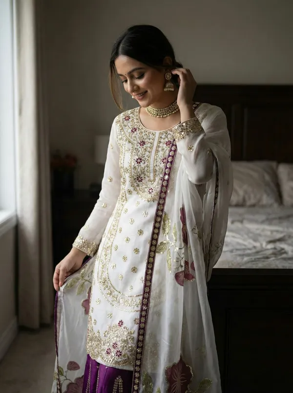 Purple_Silk_Straight_Embellished_Sequin_Kurta_Set_For_Women