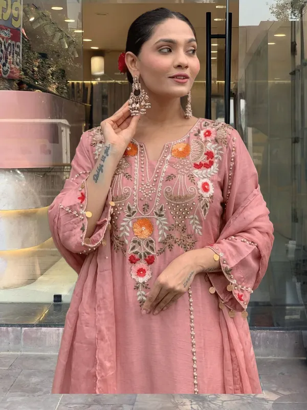 Pink_Cotton_Flared_Anarkali_Printed_Kurta_Set_For_Women
