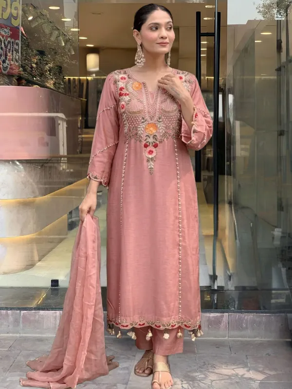 Pink_Cotton_Flared_Anarkali_Printed_Kurta_Set_For_Women