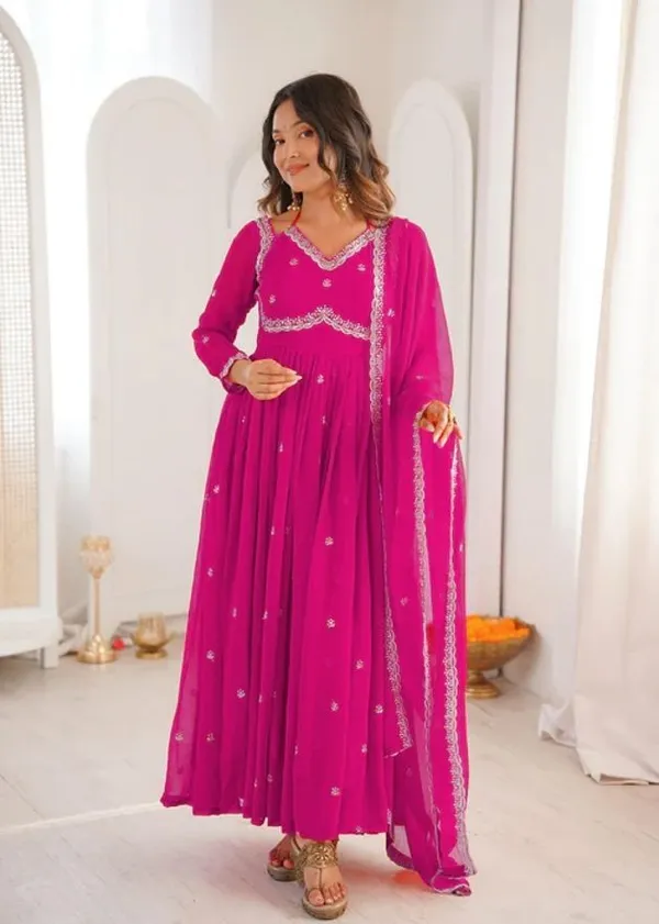 Pink_Georgette_Anarkali_Embroidered_Kurta_With_Bottom_&_Dupatta_For_Women