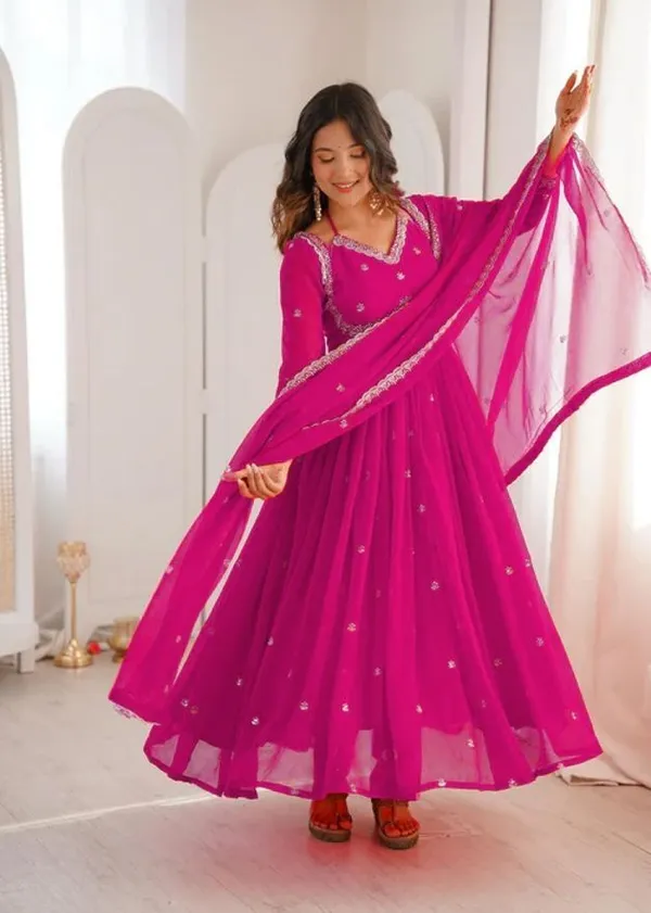 Pink_Georgette_Anarkali_Embroidered_Kurta_With_Bottom_&_Dupatta_For_Women