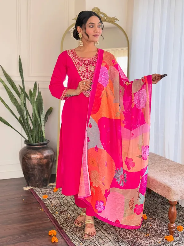 Pink_Cotton_Printed_Kurta_Set_For_Women