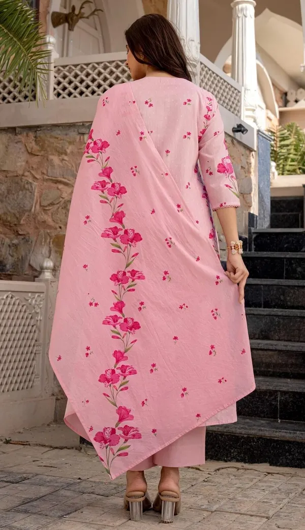 Pink_Cotton_Embroidered_Kurta_Trouser_Dupatta_Set_For_Women