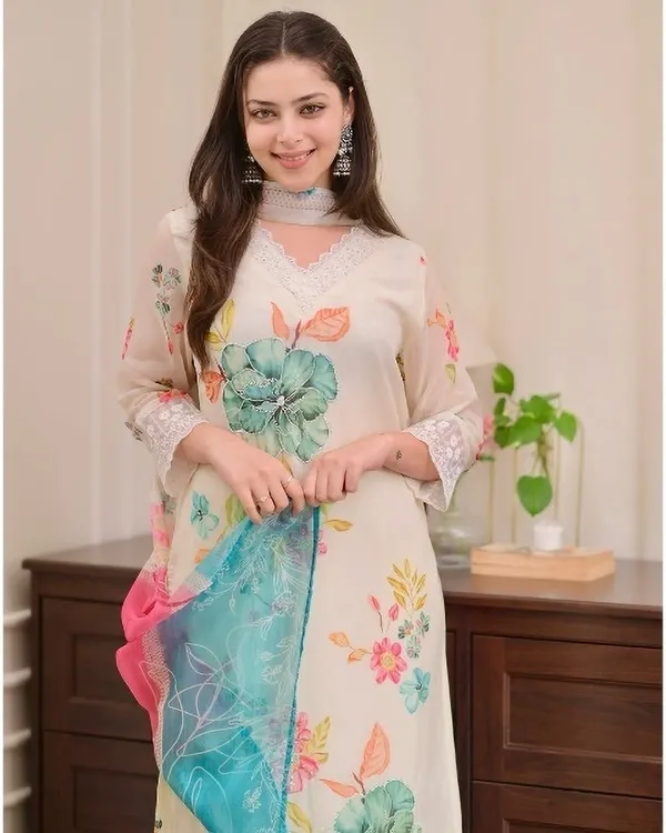 Beige_Cotton_Embroidered_Slim_Fit_Kurta_Set_For_Women